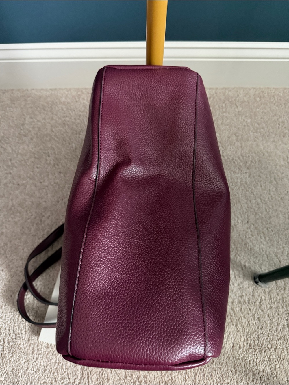 Nanette Lepore Burgundy Pebbled Leather Tote - Picture 3 of 4